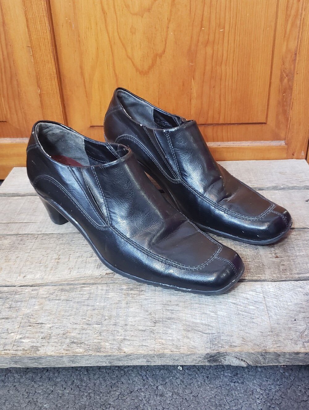 AEROSOLES Last Dance Black Square Toe Booties 10